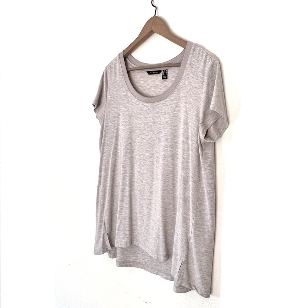 H by Halston Taupe Heather Swing Shirt, Size Medium